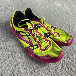 Brooks Women's PR Invitational Track Running Spikes 9.5 MD 54.26 Yellow Pink